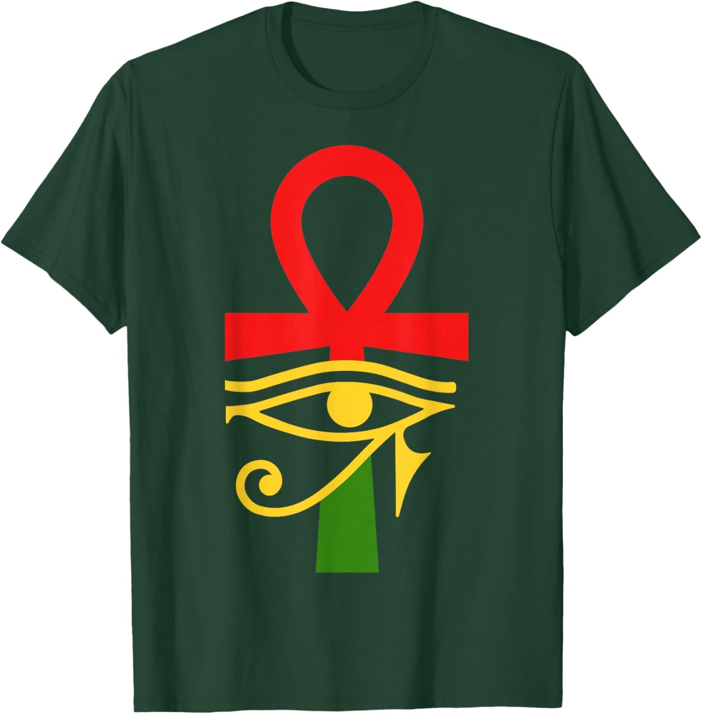 Ancient Egypt Egyptian Ankh Eye Of Horus Kemetic T-Shirt - T-Shirt | Forest