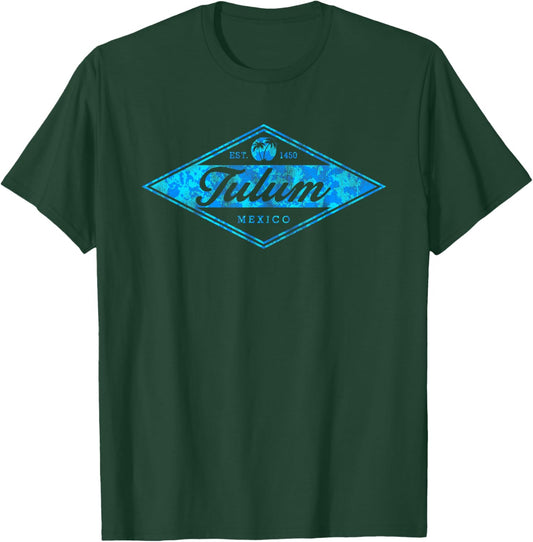 Vintage Tulum Mexico Cruise Retro Badge Souvenir T-Shirt - T-Shirt | Forest