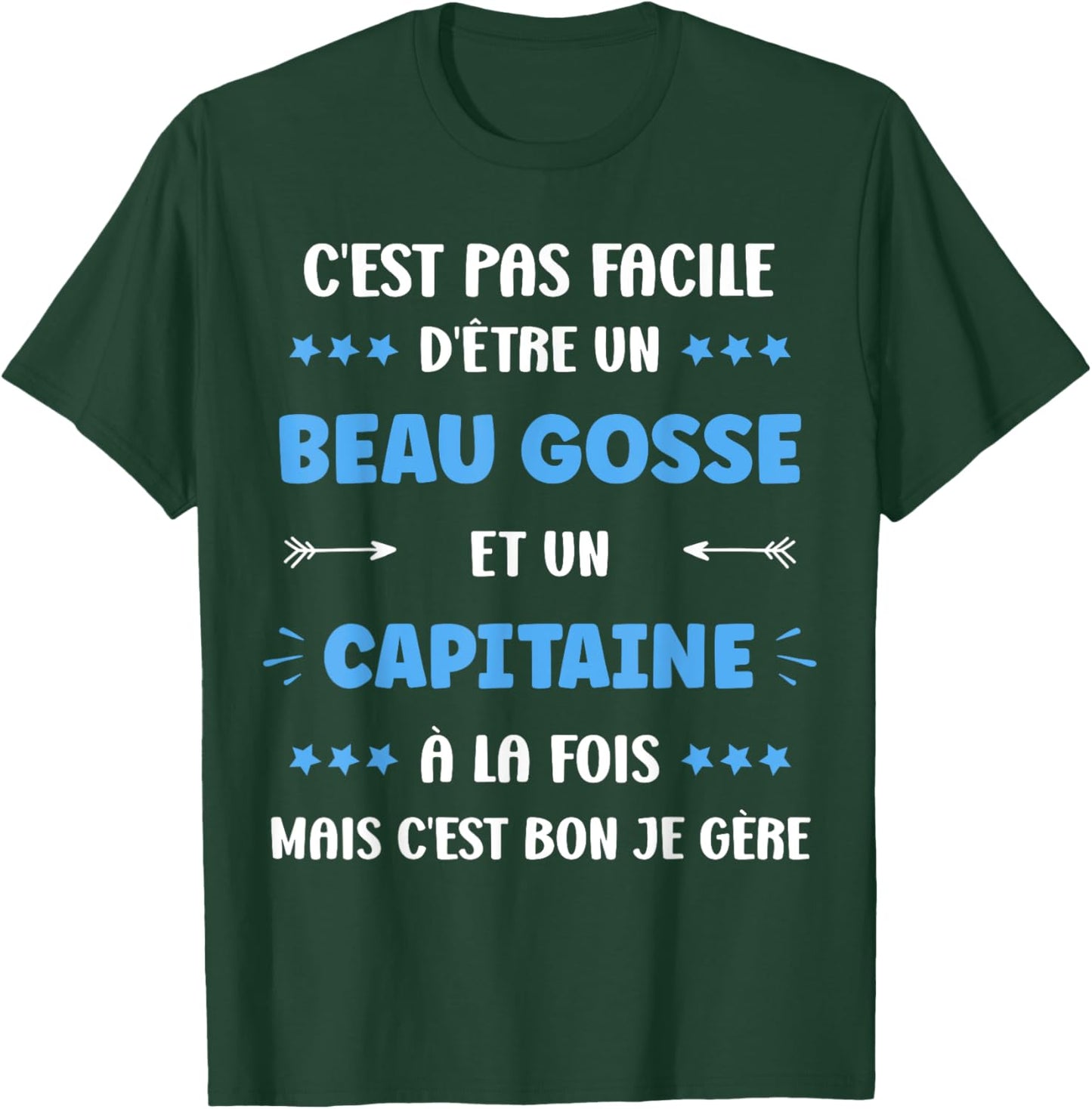 Start Job Super Captain Humour Handsome Kid Captain T-Shirt - T-Shirt | Forest