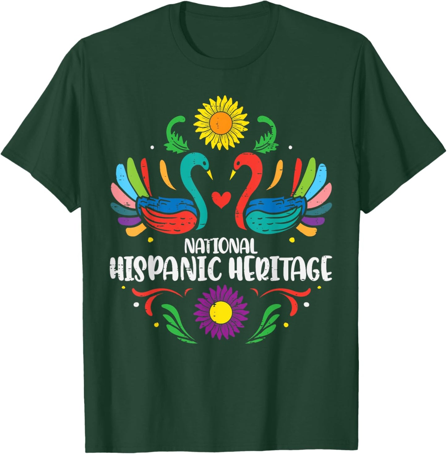 National Hispanic Heritage Month Otomi Birds Women Girls Kid T-Shirt - T-Shirt | Forest
