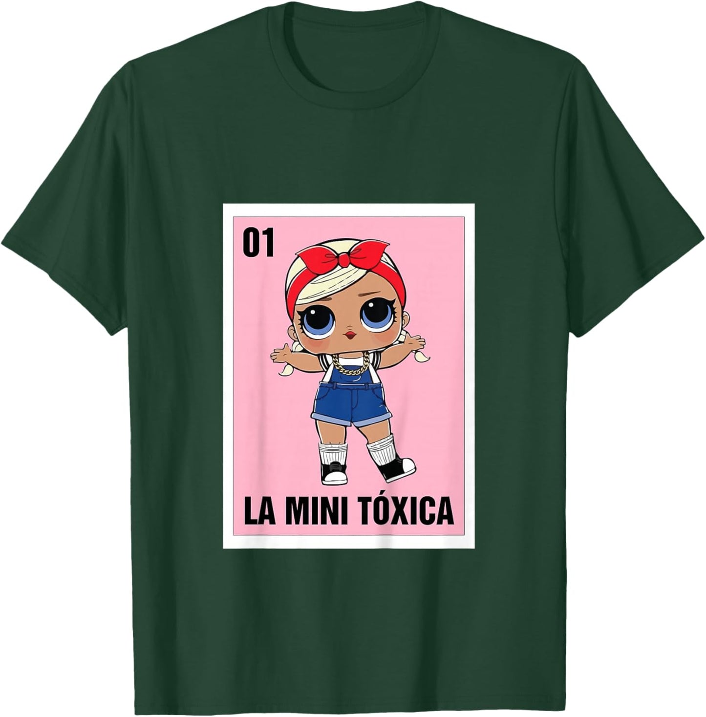 La Mini Toxica Mexican Bingo Card Game Spanish Baby Girl T-Shirt - T-Shirt | Forest