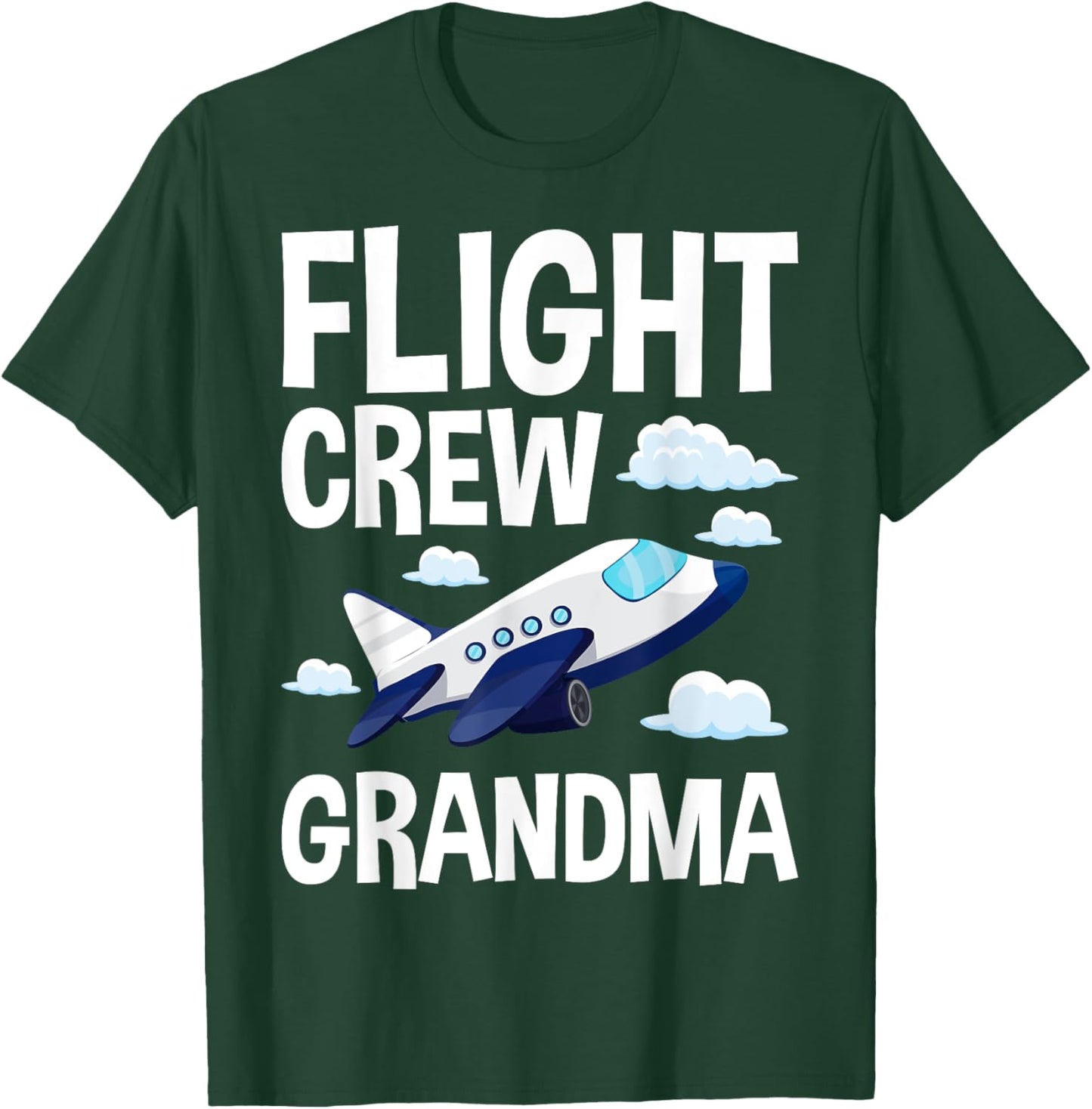 Flight Crew Airplane 1st Birthday Grandma Airplane Family T-Shirt - T-Shirt | Forest