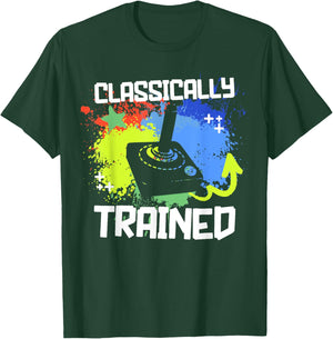 Classically Trained Video Game Retro Gaming Joystick Graphic T-Shirt - T-Shirt | Forest
