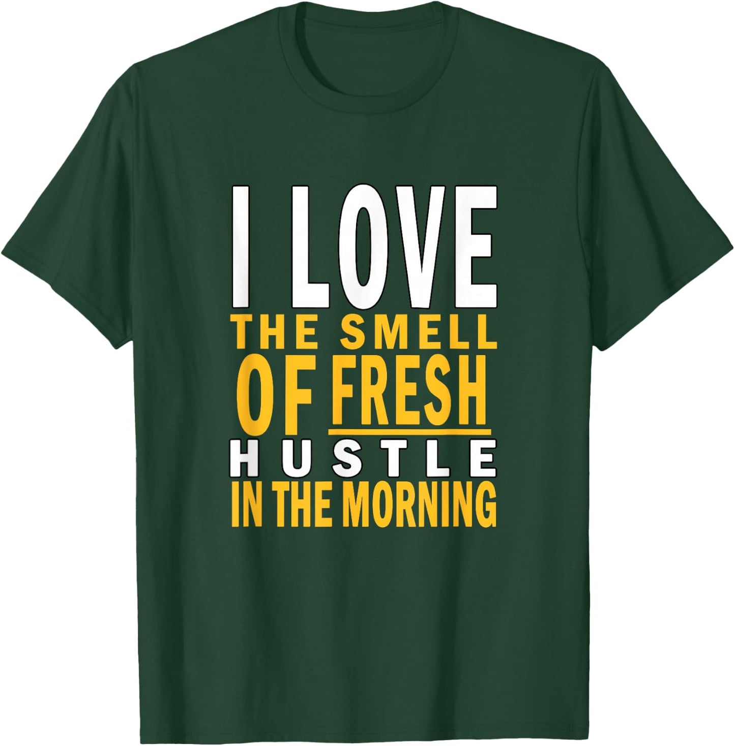 University Varsity-Gold Color Fresh Hustle Yellow T-Shirt - T-Shirt | Forest
