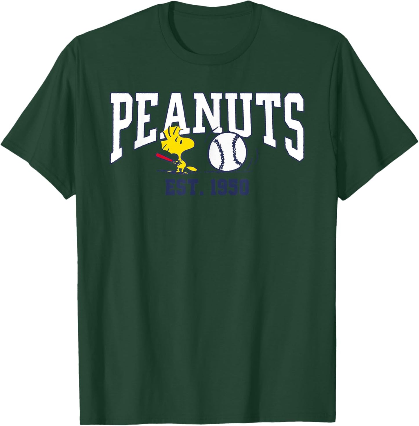 Peanuts Woodstock Playing Baseball Est 1950 T-Shirt - T-Shirt | Forest