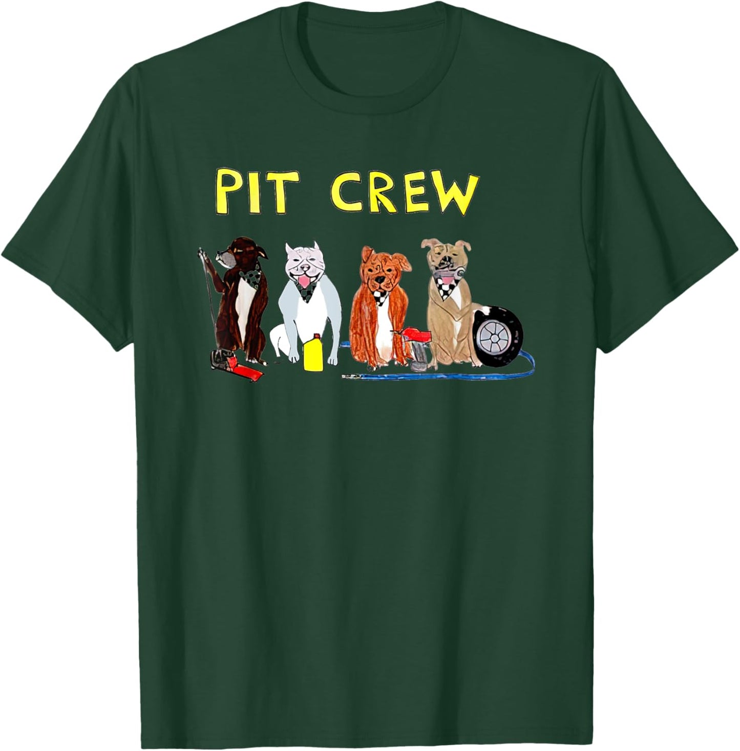 Pit Crew Dogs Funny Women T-Shirt - T-Shirt | Forest