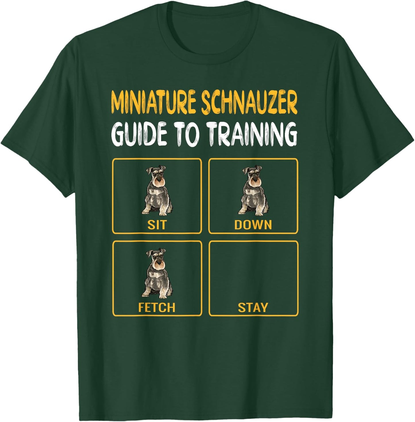 Funny Miniature Schnauzer Guide To Training Dog Obedience T-Shirt - T-Shirt | Forest
