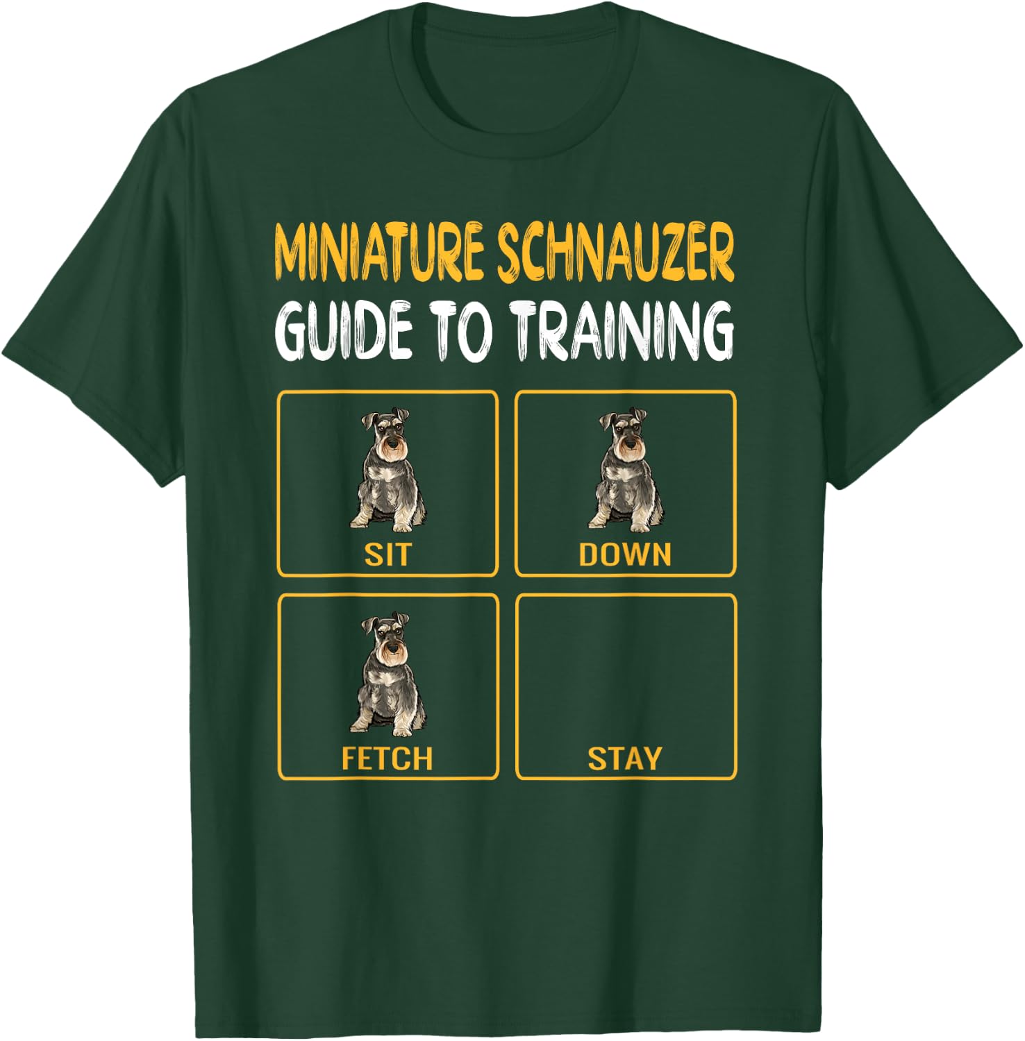 Funny Miniature Schnauzer Guide To Training Dog Obedience T-Shirt - T-Shirt | Forest