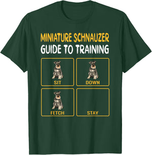 Funny Miniature Schnauzer Guide To Training Dog Obedience T-Shirt - T-Shirt | Forest