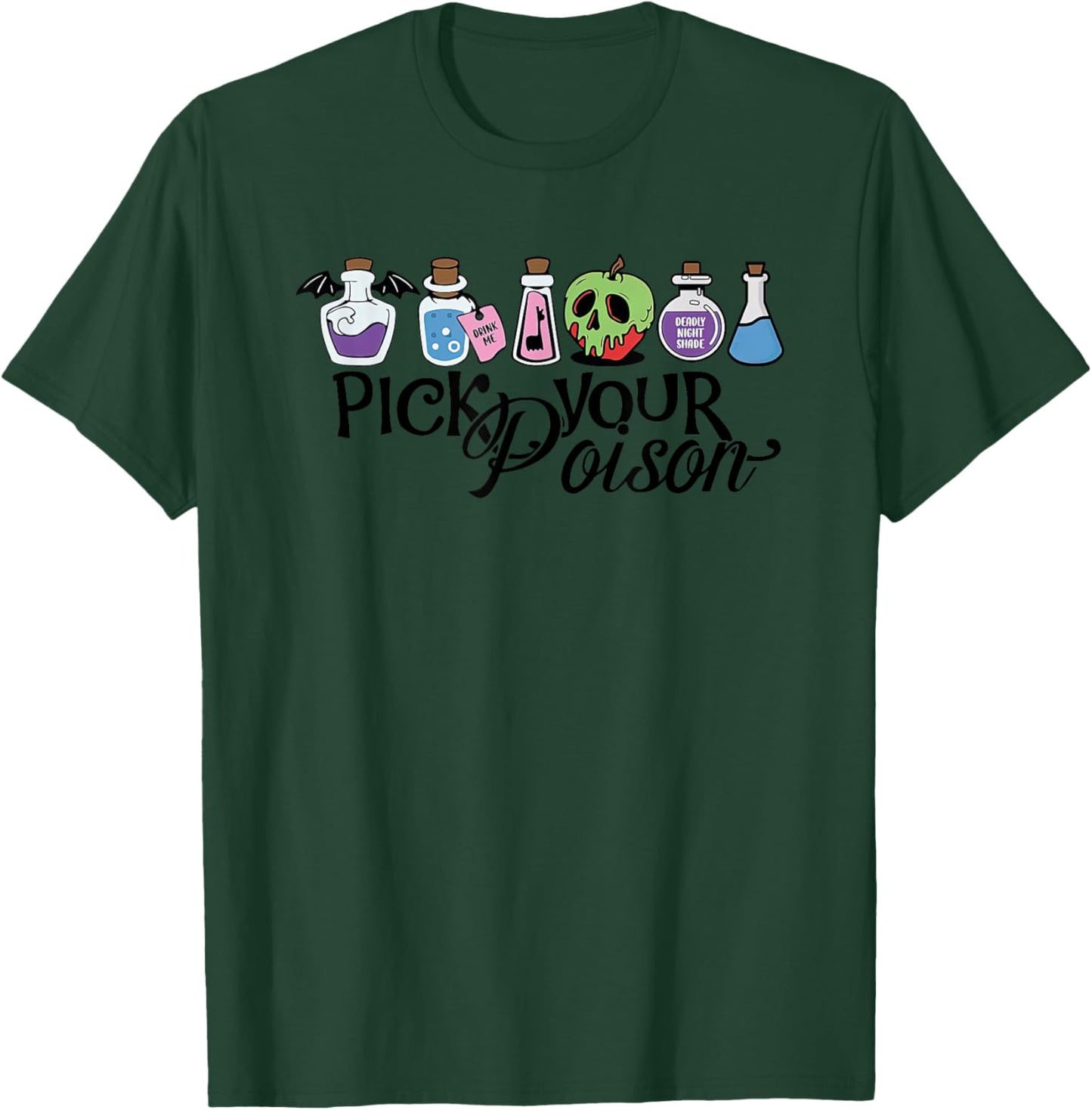 Pick Your Poison Cute Halloween Spooky Trick Or Treat T-Shirt - T-Shirt | Forest