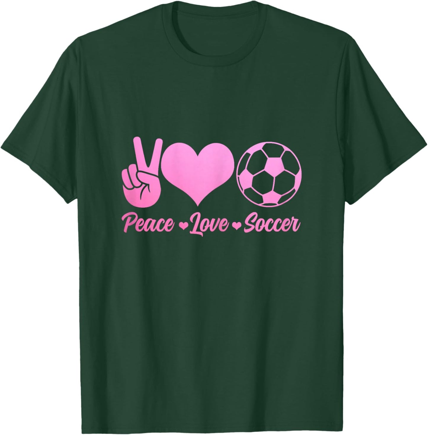 Soccer Player Peace Love Cute Soccer Player Girls T-Shirt - T-Shirt | Forest
