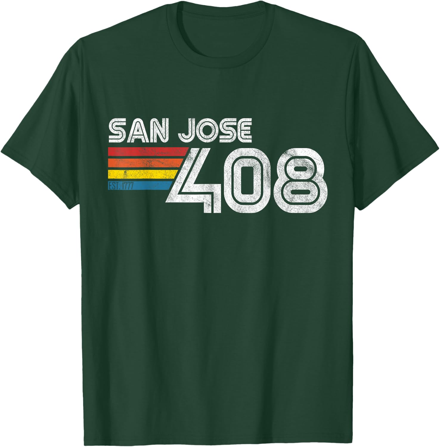Vintage San Jose | Proud 408 California State Gift T-Shirt - T-Shirt | Forest