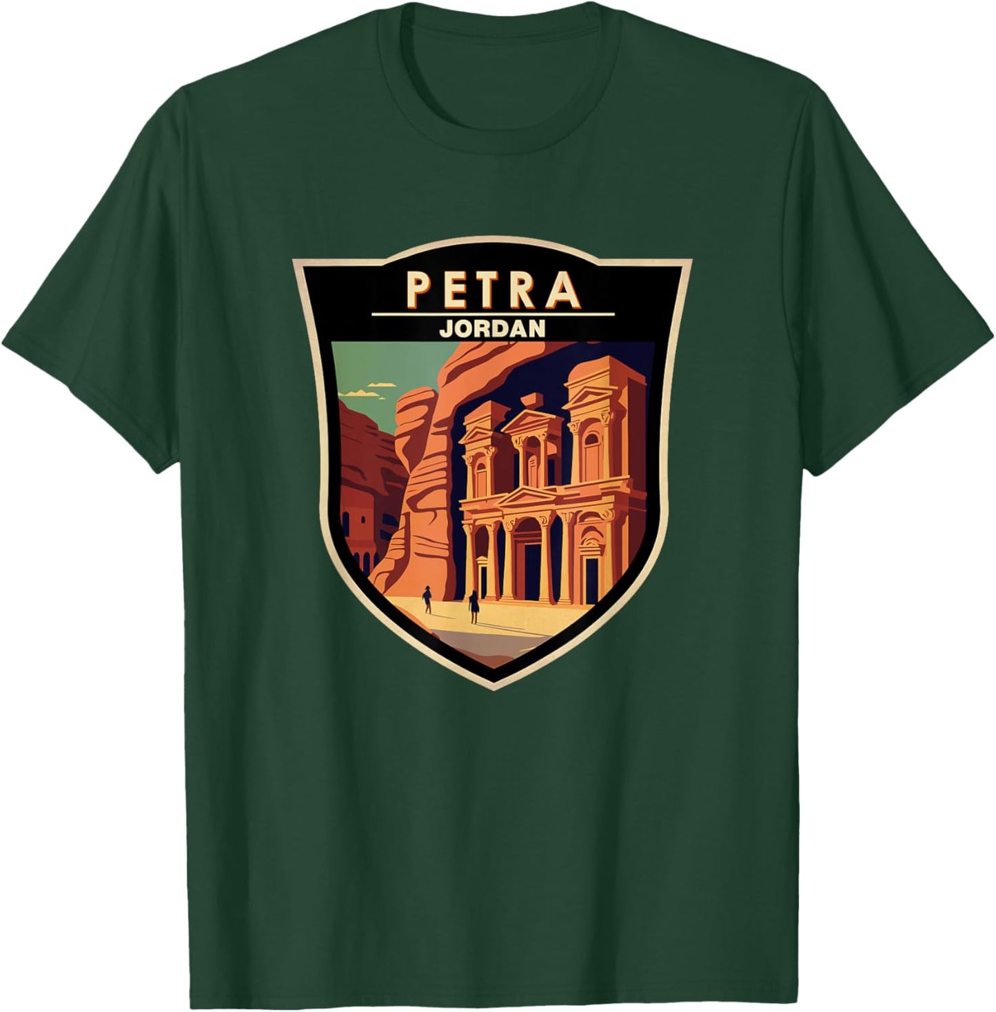 Petra Landmark Badge Vintage T-Shirt - T-Shirt | Forest