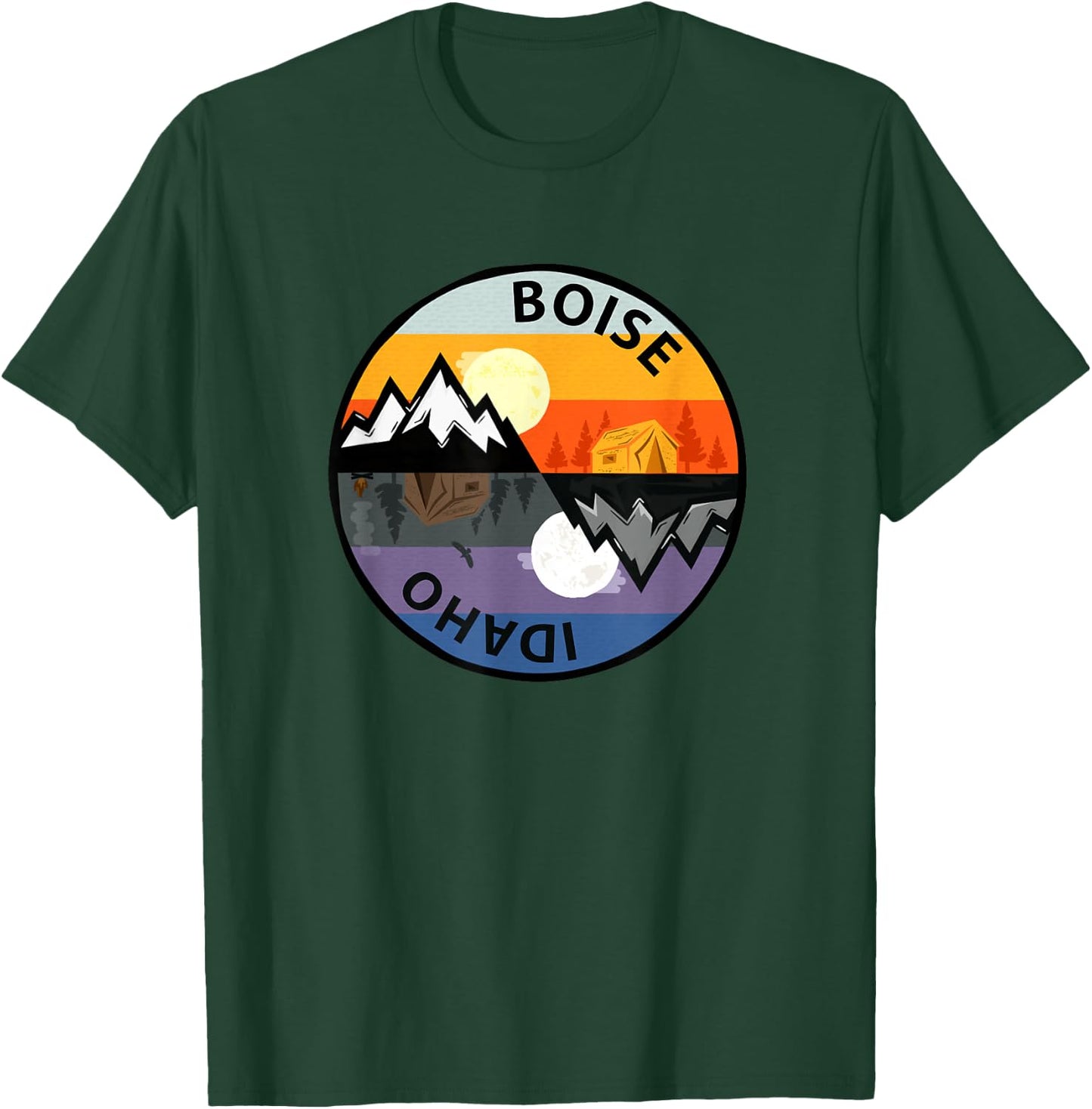 Retro Vintage Boise, Idaho Souvenir Camping T-Shirt - T-Shirt | Forest