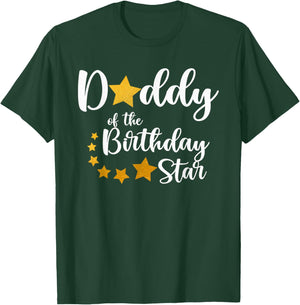 Daddy Of The Birthday Star Matching Family Gold Star T-Shirt - T-Shirt | Forest