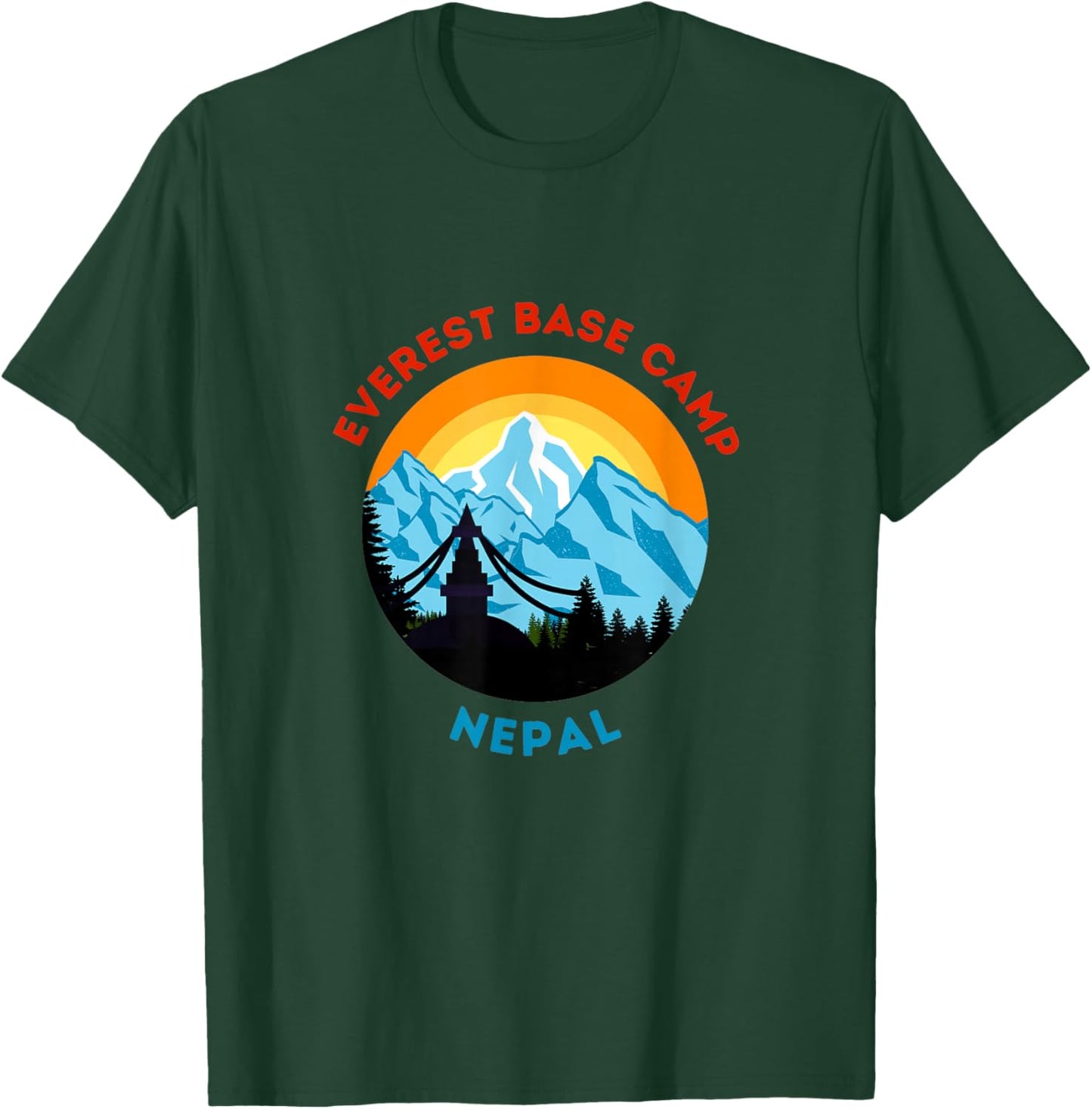 Mount Everest Base Camp Nepal Mountain Hiker Climb Himalayas T-Shirt - T-Shirt | Forest