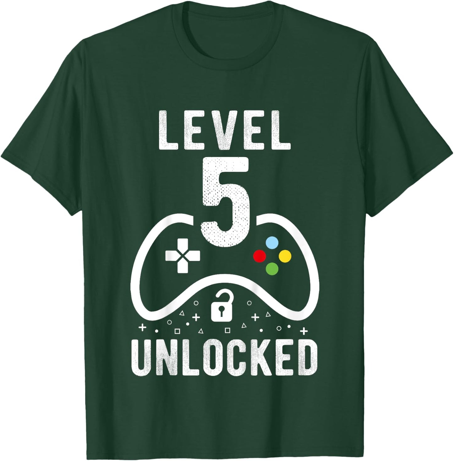 Level 5 Unlocked Video Game 5th Birthday Gift T-Shirt - T-Shirt | Forest