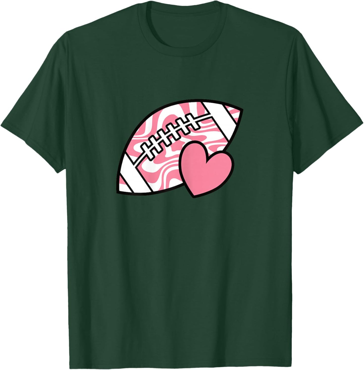 Pink Football Cute American Football Lover Women Girls T-Shirt - T-Shirt | Forest