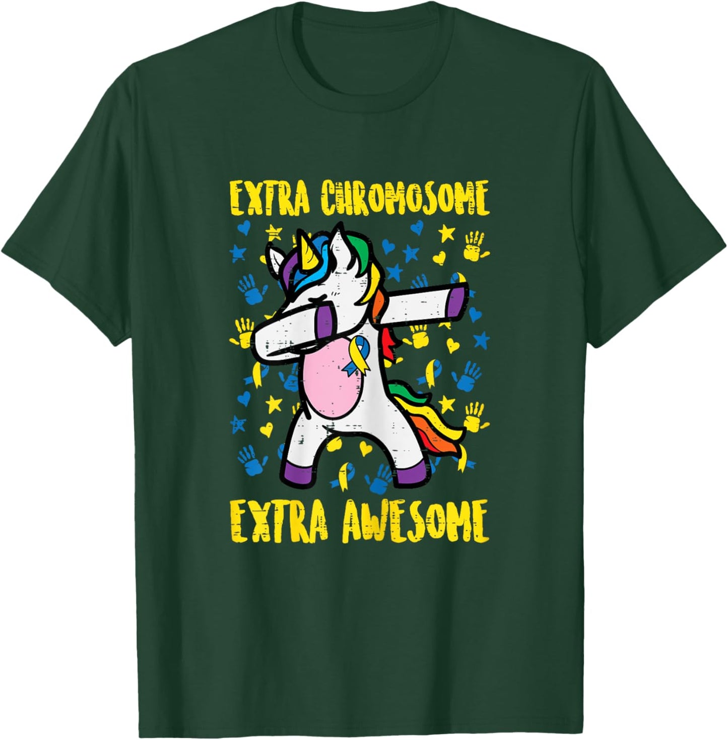 Down Syndrome Unicorn Extra Chromosome Awareness Girls Kids T-Shirt - T-Shirt | Forest