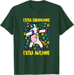 Down Syndrome Unicorn Extra Chromosome Awareness Girls Kids T-Shirt - T-Shirt | Forest