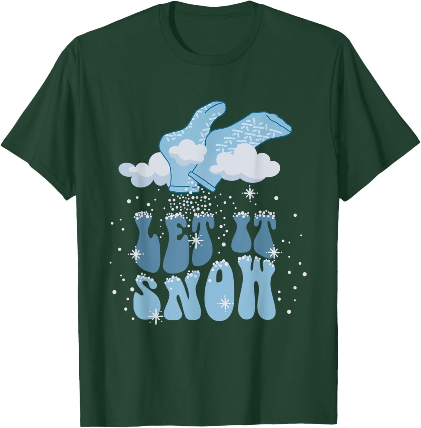 Groovy Let It Snow PCT Patient Care Tech Nurse Christmas CNA T-Shirt - T-Shirt | Forest