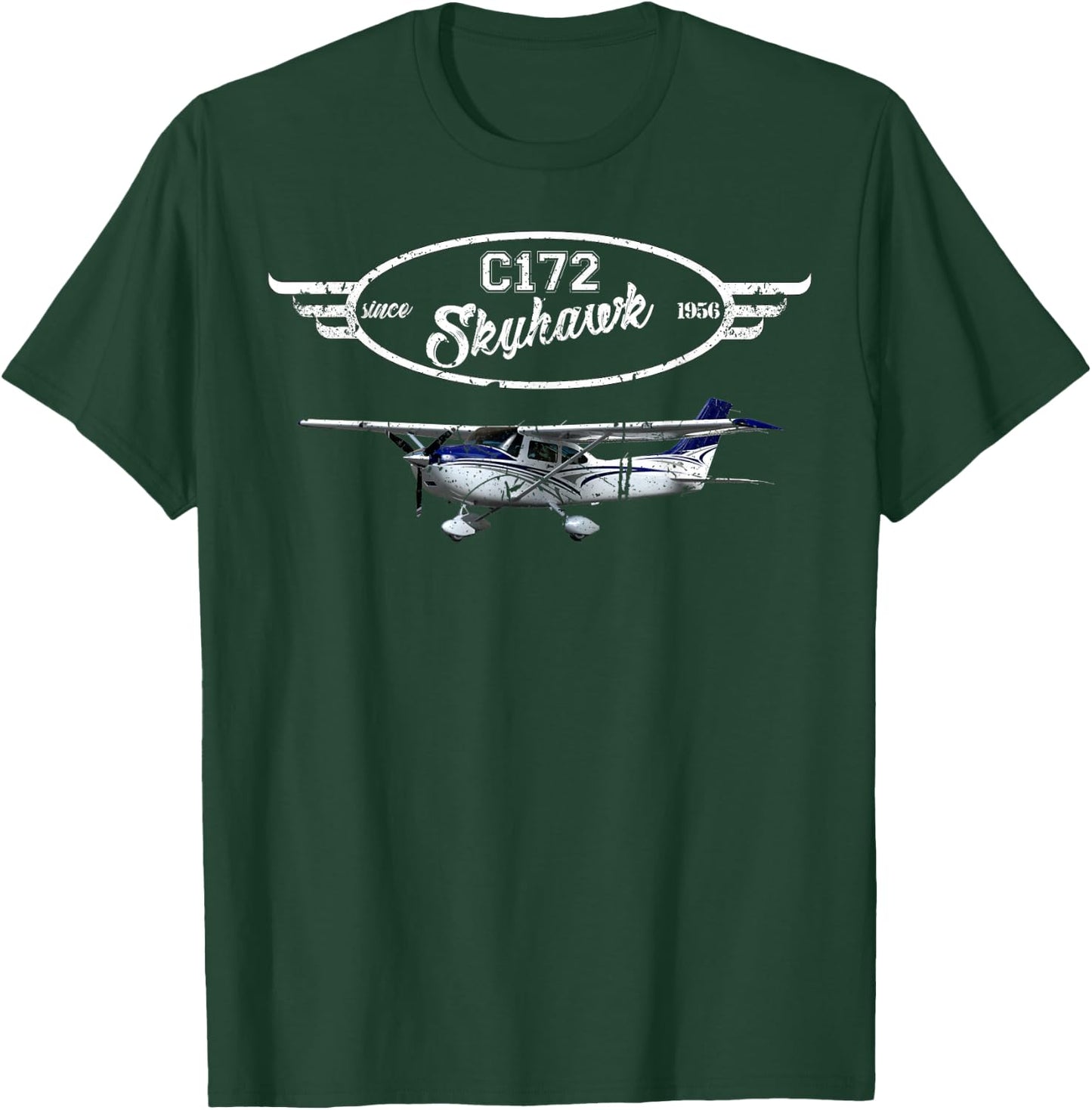 C172 SkyHawk iconic vintage style airplane T-Shirt - T-Shirt | Forest