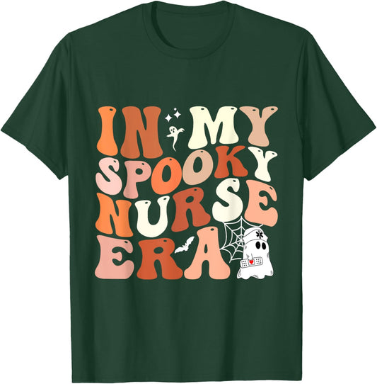 In My Spooky Nurse Era Nicu Halloween Funny Ghost T-Shirt - T-Shirt | Forest