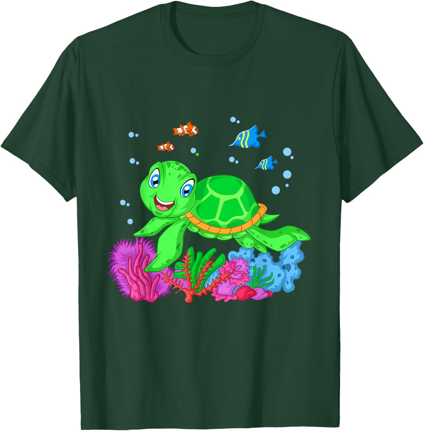 Turtle Cute Sea Animal | Ocean Creature Adult & Kids T-Shirt - T-Shirt | Forest