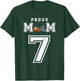 Custom Proud Football Mom Number 7 Personalized T-Shirt - T-Shirt | Forest
