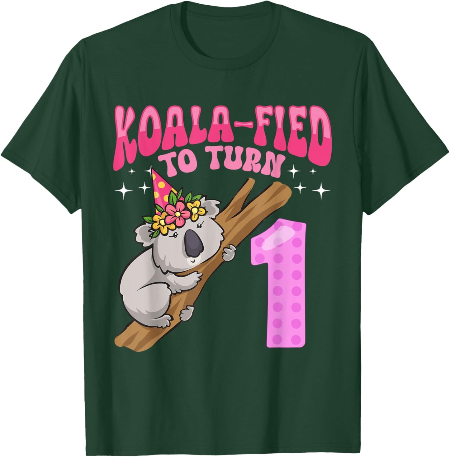 Koala-fied To Turn 1 Year Old 1st Birthday Party Koala Girl T-Shirt - T-Shirt | Forest