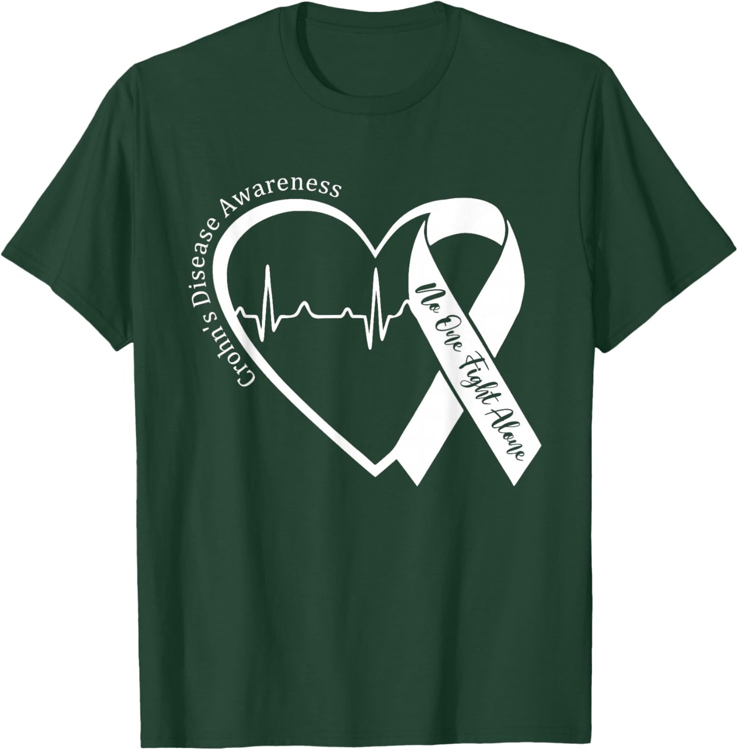 Crohns Disease Heart Support Purple Ribbon Crohn's Awareness T-Shirt - T-Shirt | Forest