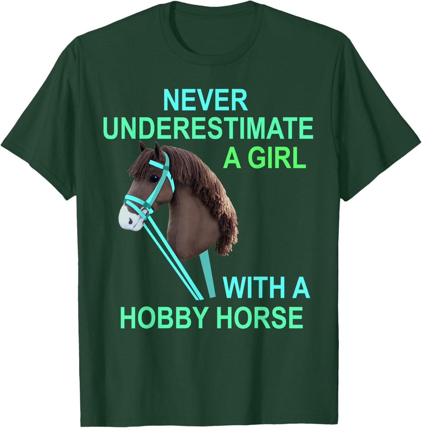 Unterschätze niemals ein Girl mit Horse Gift T-Shirt - T-Shirt | Forest