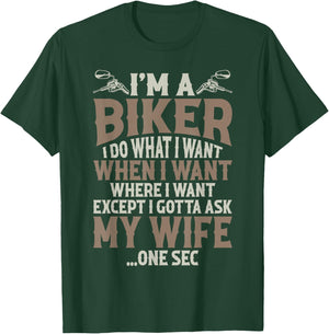 Funny Motorcycle Lover Graphic Husbands Men Motorbike Rider T-Shirt - T-Shirt | Forest