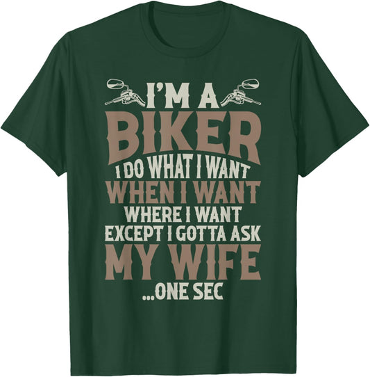 Funny Motorcycle Lover Graphic Husbands Men Motorbike Rider T-Shirt - T-Shirt | Forest