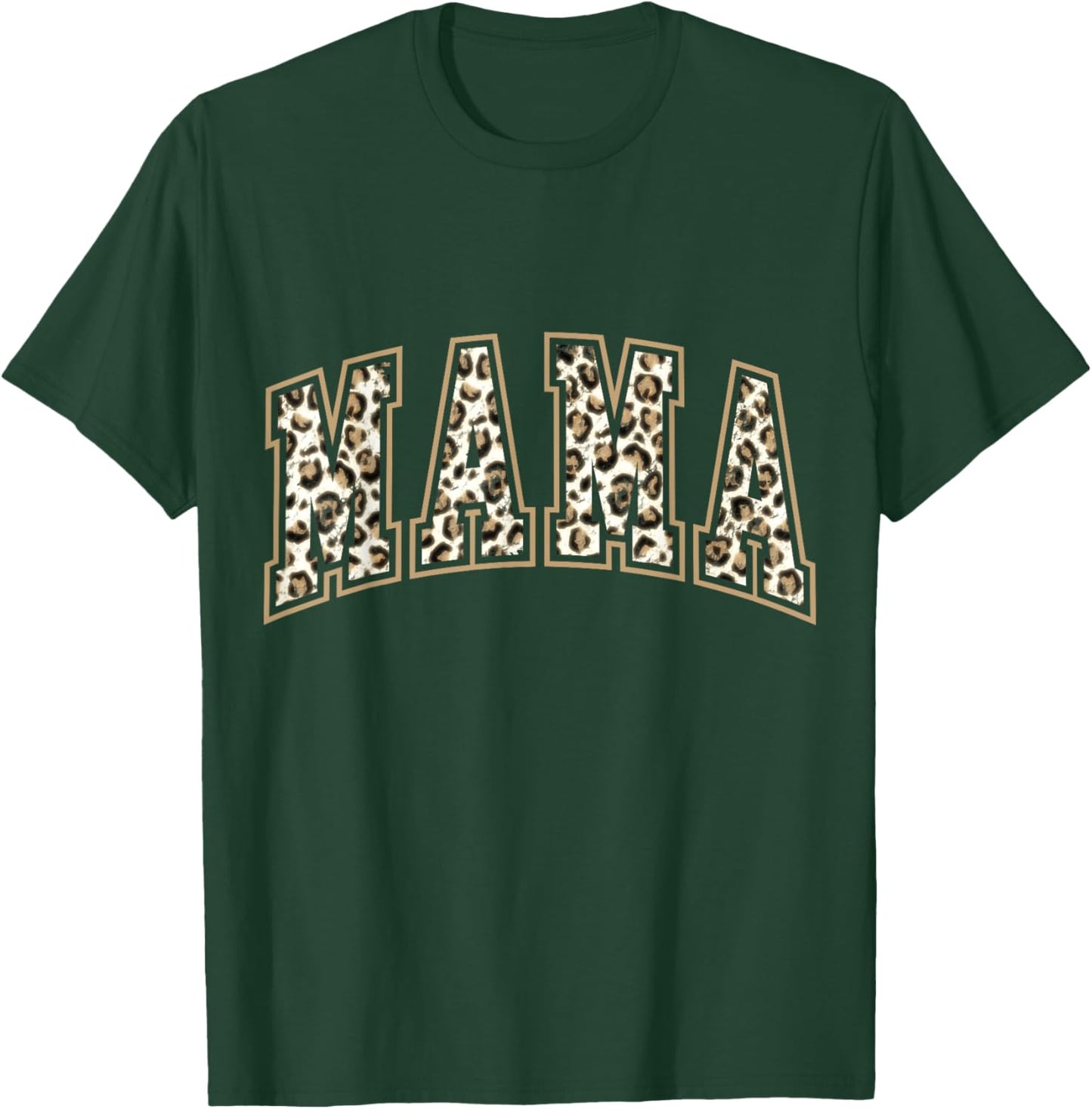 MAMA Leopard Cheetah Print Love Cute Large Letters T-Shirt - T-Shirt | Forest