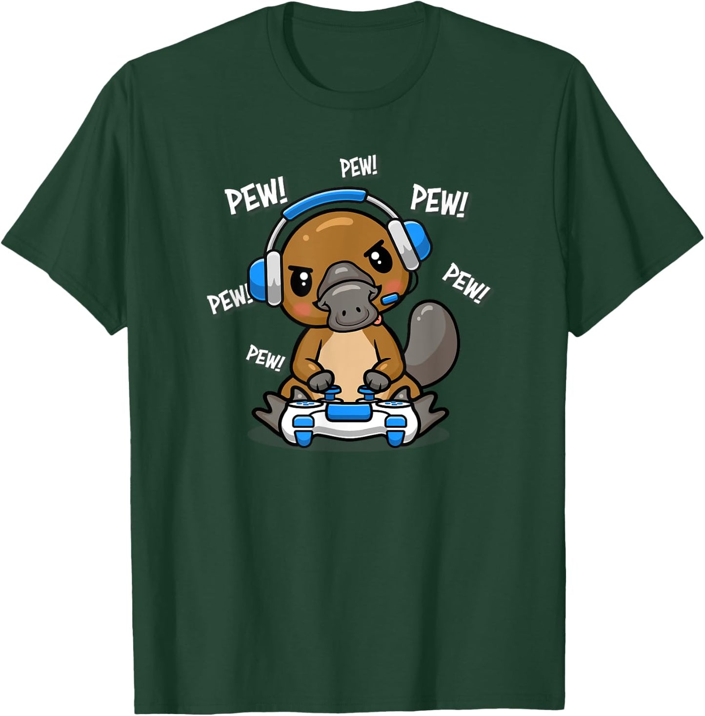 Cute Kawaii Gamer Platypus Lover T-Shirt - T-Shirt | Forest