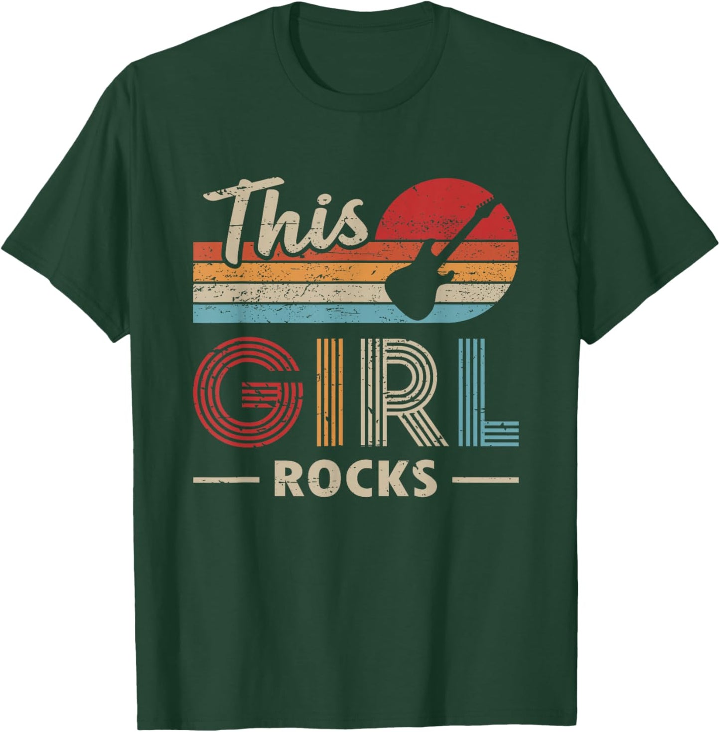 This Girl Rocks Guitar Rock N Roll Guitar Player T-Shirt - T-Shirt | Forest