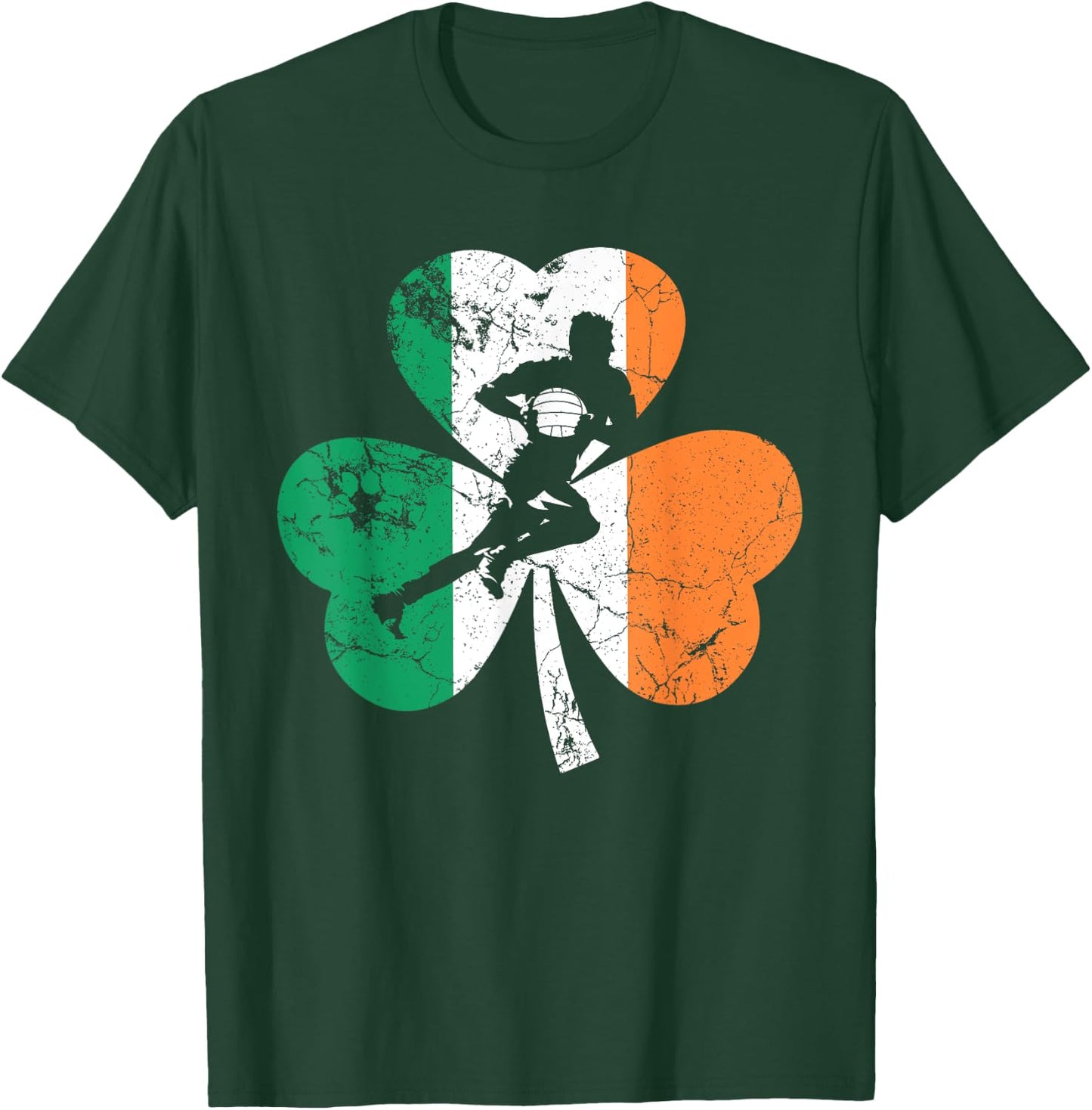 Gaelic_Football St.Patrick's Day Gift Shamrock Irish Flag T-Shirt - T-Shirt | Forest