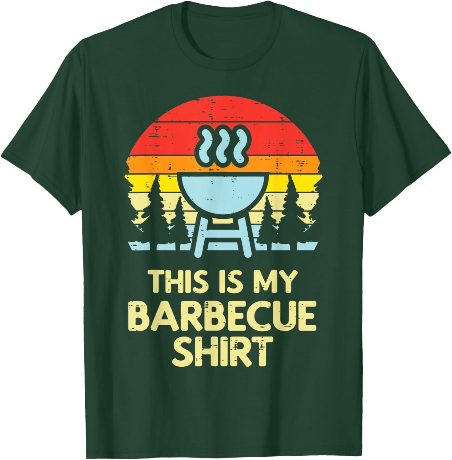 This Is My Barbecue Shirt Retro Bbq Grilling Men Women Kids T-Shirt - T-Shirt | Forest