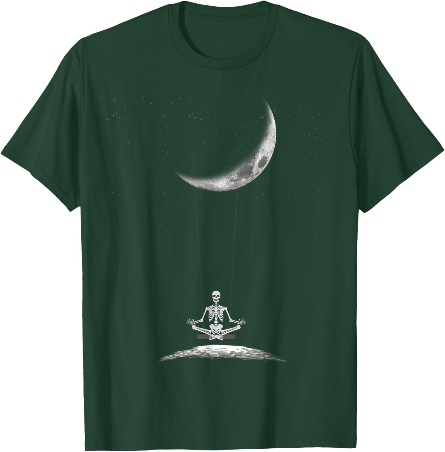 Yoga Skeleton On Moon Spooky Halloween for a Yoga Fan T-Shirt - T-Shirt | Forest