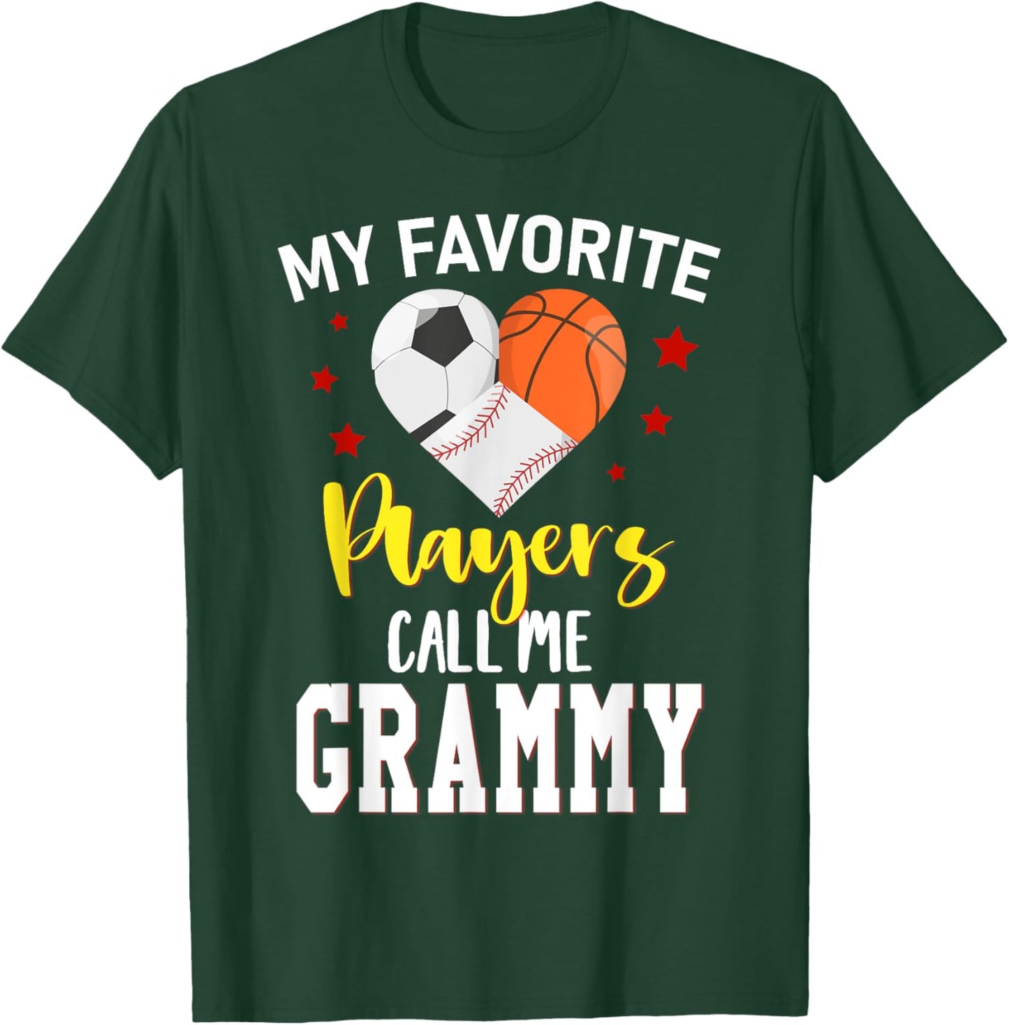 My Favorite Players Baseball Basketball Soccer GRAMMY T-Shirt - T-Shirt | Forest