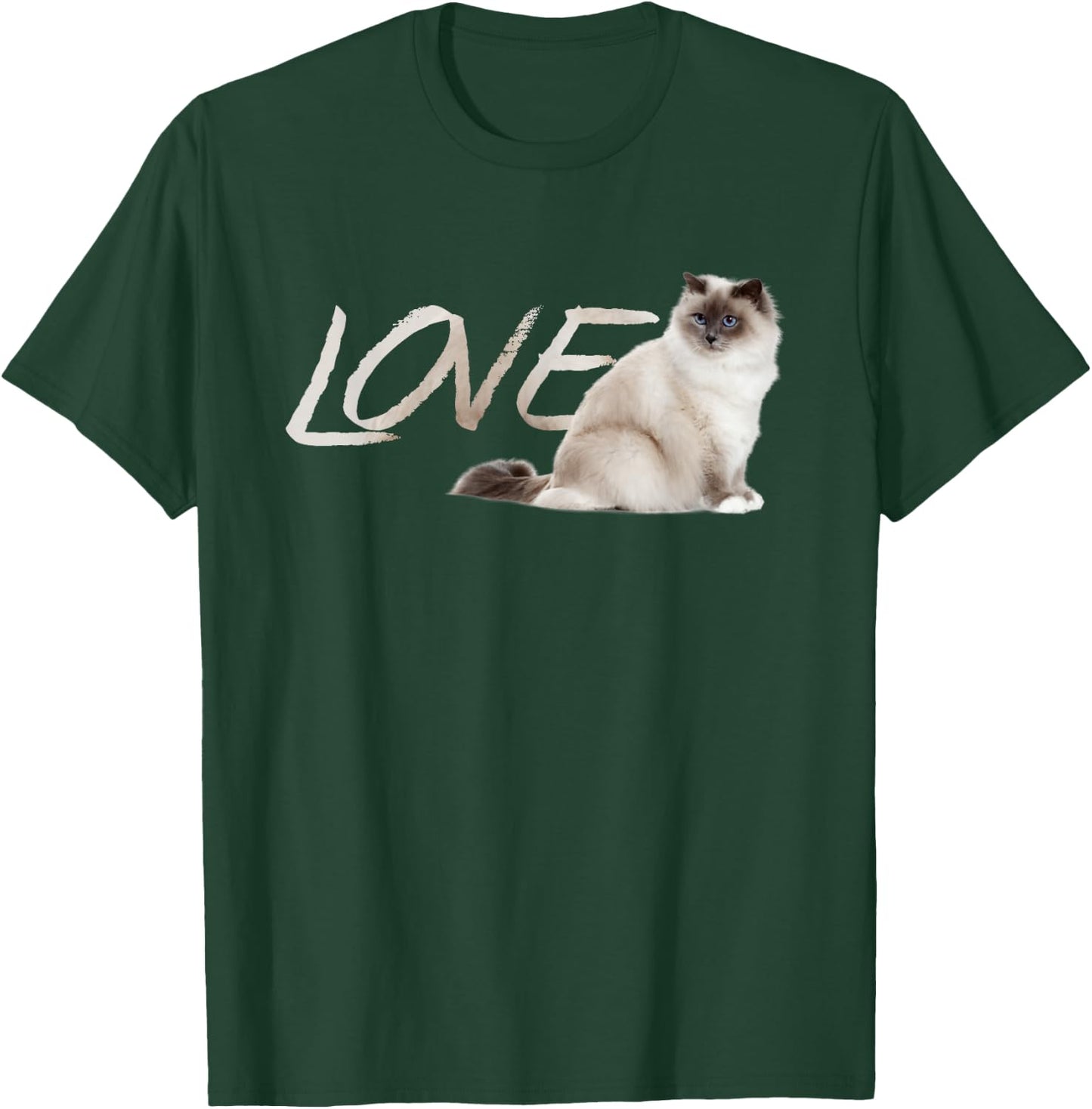 Himalayan Birman Ragdoll Snowshoe LOVE Kitten T-Shirt - T-Shirt | Forest