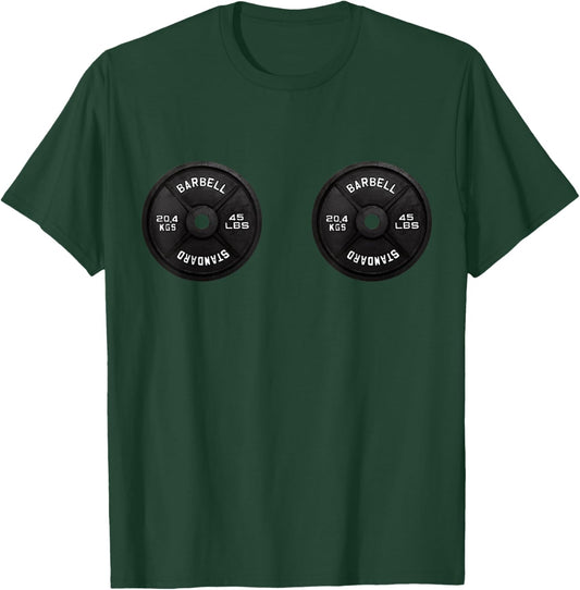 Funny barbell boobs bodybuilder muscle mommies bodybuiding T-Shirt - T-Shirt | Forest