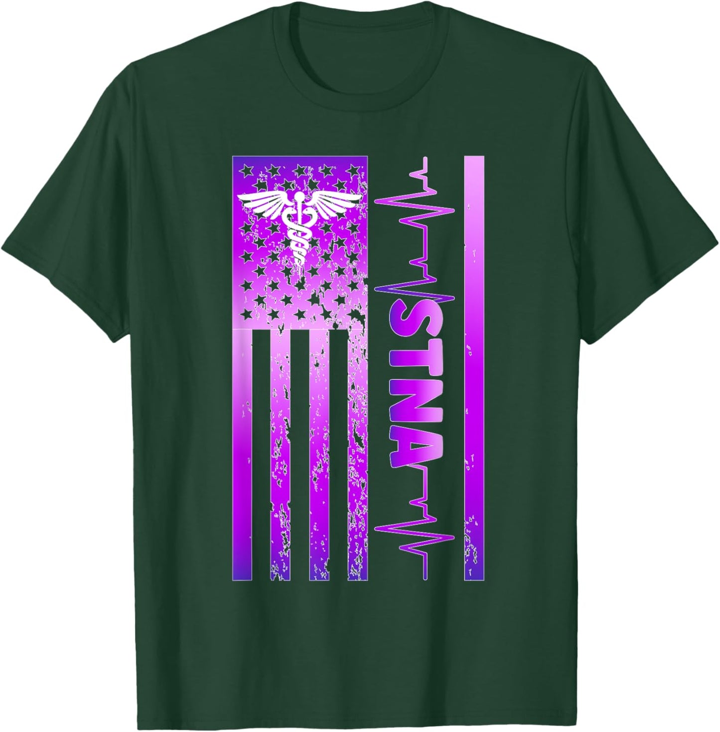 STNA US Flag State Tested Nursing Assistant T-Shirt - T-Shirt | Forest