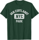 Van Cortlandt Park NYC Gym Style Distressed White Print T-Shirt - T-Shirt | Forest