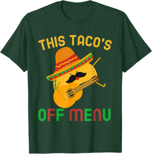 This Taco's Off Menu Funny Bachelor Bachelorette Kawaii Taco T-Shirt - T-Shirt | Forest