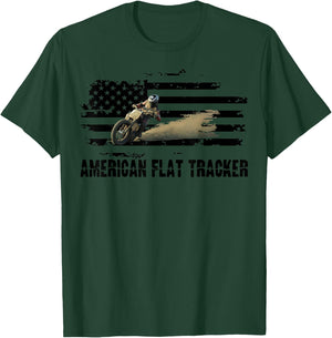 American Flat Tracker Men Women Adults Teens Boys Girls T-Shirt - T-Shirt | Forest
