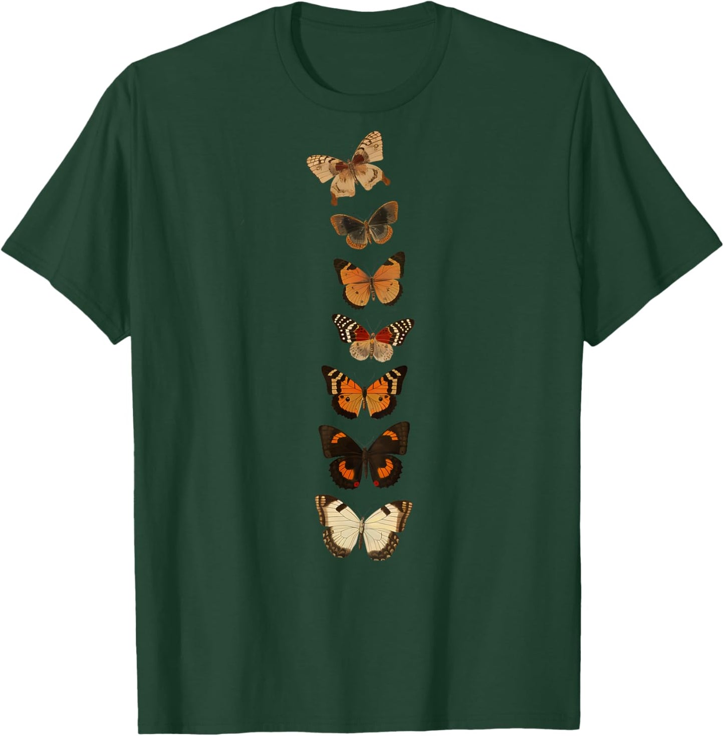 Cute Butterfly Spine Butterflies On Back Summer Women Casual T-Shirt - T-Shirt | Forest