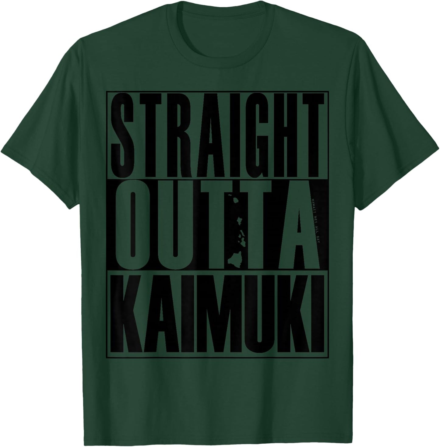 Straight Outta Kaimuki (black) by Hawaii Nei All Day T-Shirt - T-Shirt | Forest