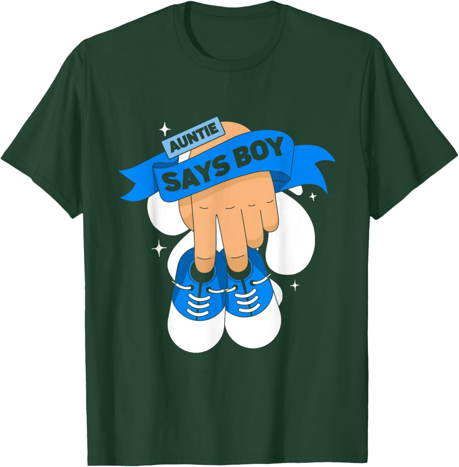 Aunt Gender Reveal | Auntie Says Boy Team Blue Team Pink T-Shirt - T-Shirt | Forest